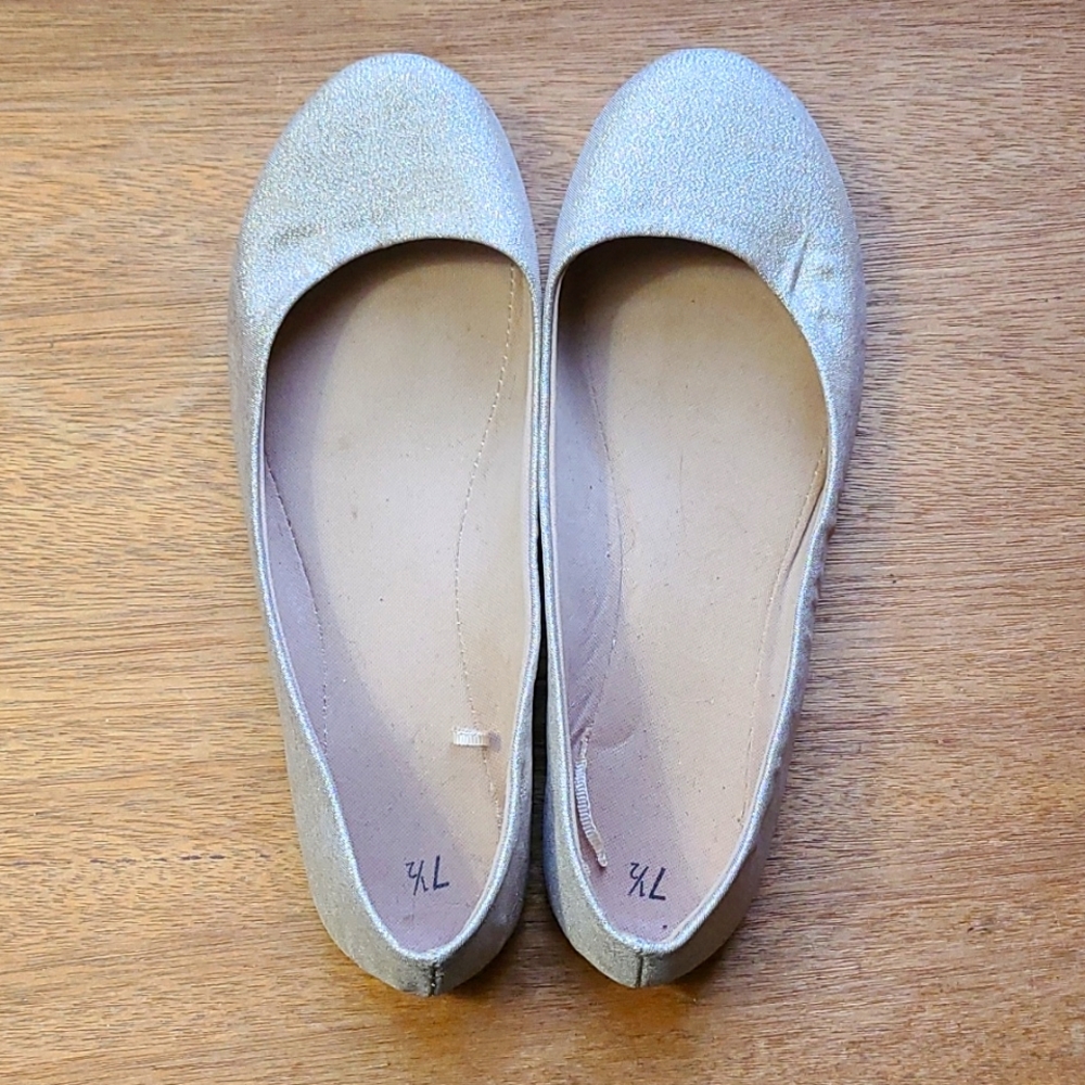 Gold Sparkle Ballet Flats